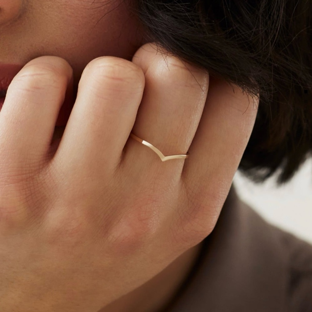 14K MEJURI GOLD WISHBONE RING - Picture 2 of 6
